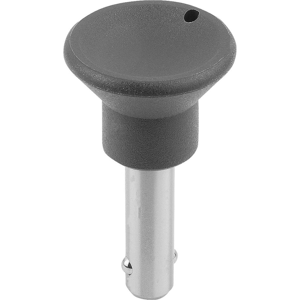 Locking Pin With Mushroom Grip, W. Axial Lock, D1=10 L=20, Thermoplastic, Comp:Stainless Steel